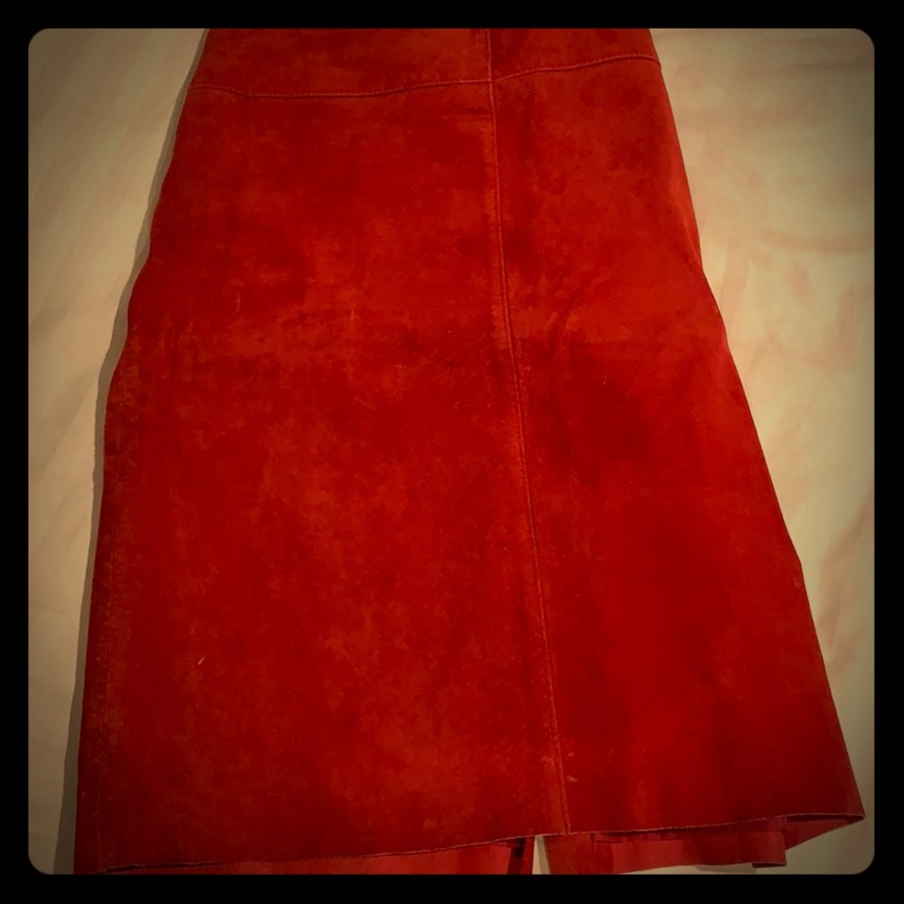 Red leather skirt - Express